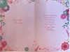 Open Female Birthday Card - Pink Blue and Green Flowers with Gold Foil 9" x 6"
