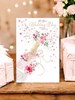 Wedding Day Congratulations Card - Champagne Bottle Pink Flowers Foil 9x6.25"