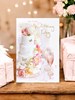 Wedding Day Card - Wedding Cake Flowers Champagne Glasses Gold Foil 9x6"