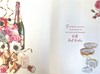 Wedding Anniversary Card - Pink White Flowers and Champagne with Gold Foil 9x6"