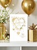 Golden 50th Wedding Anniversary Card - Gold Foiled Flower Butterfly Heart 9x6"
