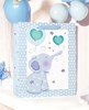 Large Birth Baby Boy Gift Bag - Blue Elephant with Ribbon Handle & Tag 13x10.25"