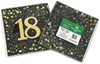 Party Pack for 8 Black & Gold Table Cover Napkin Plates Bunting - 18th Birthday