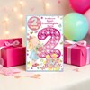 Great Granddaughter 2nd Birthday Card & Badge - Girl with Flowers & Foil 9x6"
