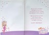Granddaughter 6th Birthday Card & Badge 6 Today - Mermaid Pink & Foil 9x6"