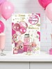 Niece 13th Birthday Card & Badge - Age 13 Pink Balloons Milkshake 9x6"