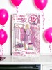 Granddaughter 15th Birthday Card & Badge - Age 15 Girl with Dresses 9x6"