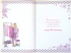 Granddaughter 18th Birthday Card & Badge - Age 18 Girl with Dresses 9x6"