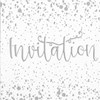 Pack of 6 Open Party Card Invites & Envelope - Silver Foiled Invitation & Spots