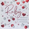Multi Pack 36 Ruby 40th Wedding Anniversary Party Card Invitations & Envelopes