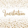 Pack of 6 Open Party Card Invites & Envelope - Gold Foiled Invitation & Spots