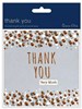 Pack Of 6 Thank You Cards Envelopes - Grey with Copper White Silver Dots