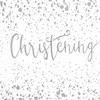 Pack Of 6 Unisex Christening Card Invitations & Envelopes - Silver Foil Writing