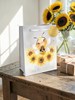 Medium Gift Bag - Bee with Sunflowers and Gold Foil Hearts Writing & Tag 10x8.5"