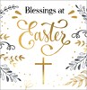 Pack of 8 Religious Blessings Easter Cards 2 Designs - Floral Black Gold Cross