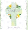 Pack of 8 Religious Blessings Easter Cards 2 Designs -Purple Green Floral Cross