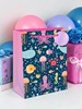 Large Children's Gift Bag - Sea Creatures with Pink Handle Lilac Tag 13x10.5"