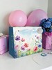 Large Floral Gift Bag - Landscape Wild Flowers Poppies with Foil Tag 13x10.5"