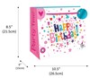 Medium Birthday Gift Bag - Landscape Pink Multicoloured Writing Foil Tag 10x8.5"