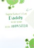 Daddy Father's Day Greetings Card - Green Monsters & Silver Stars 7.75" x 5.25"