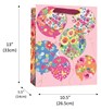 Large Floral Gift Bag Pink with Flowers and Butterflies in Balloons 13x10.5"