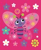 Girl's Hot Pink & Lilac Butterfly Birthday Wrapping Paper - 1 Sheet & Gift Tag