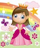 Fairy Princess Rainbow Castle Birthday Wrapping Paper - 1 Sheet & 1 Matching Tag