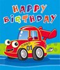 Boy's Bright Trucks and Cars Wrapping Paper - 1 Sheet & Matching Gift Tag