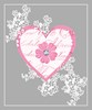 Silver & Floral Patterned Hearts Wrapping Paper - 1 Sheet & 1 Matching Tag