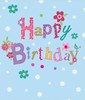 Female Happy Birthday Floral Wrapping Paper - 1 Sheet & Matching Gift Tag
