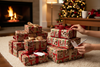 8m (2x4m) Christmas Gift Wrap Paper Roll - Red with Traditional Santa Reindeers