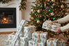 8m (2 x 4m) Christmas Gift Wrapping Paper - White with Nordic Christmas Trees