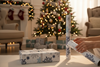 8m (2x4m) Gift Wrapping Paper - White with Navy Blue Silver Snowflakes