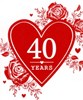 Ruby 40th Wedding Anniversary Wrapping Paper & 1 Sheet & 1 Tag
