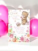 Granddaughter Birthday Card - Cute Bear Flower Border & Gold Foil Verse 9x6"