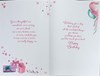 Niece Birthday Card - Pink Presents and Balloons with Silver Foil 9x6"