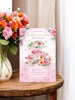 Sister-in-Law Birthday Card - Pink Orange Flowers Teacup & Foil Butterflies 9x6"
