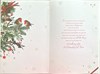 To Both of You Christmas Card -  Robins on Holly Tree with Gold Foil Verse 9x6"