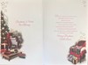 Grandson & Girlfriend Christmas Card with Insert - Living Room & Gold Foil 9x6"