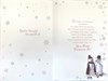 Son & Girlfriend Christmas Card with Insert - Snowman Couple Silver Foil 9x6"