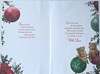 Grandson & Partner Christmas Card - Bears on Baubles Verse Gold Foil 9x6"