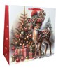 Set of 2 Midi Jumbo Christmas Gift Bags Ribbon Handle Tag - Santa & Reindeer