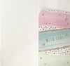 Money Wallet Gift Card & Envelope - Pink and Green with Gold Foil Spots Star 7x3