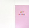 Money Wallet Gift Card & Envelope - Pink with Multicolour Happy Birthday 7x3.5"