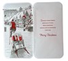 Brother-in-Law Christmas Card - Man Pulling Sleigh in Snow Red Foil 9x4.75"
