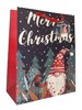 Set of 6 Large Christmas Gift Bags with Ribbon Handle & Tag Mixed Designs 13x10