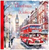 Box Of 12 Scenic Premium Inserted Christmas Cards - London Bus Red Foil