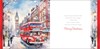 Box Of 12 Scenic Premium Inserted Christmas Cards - London Bus Red Foil
