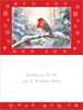 Box of 12 Large Christmas Cards - Robin on Holly Branch in Snow with Red Foil