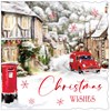 Box Of 12 Scenic Premium Inserted Christmas Cards - Village Post Box Red Foil